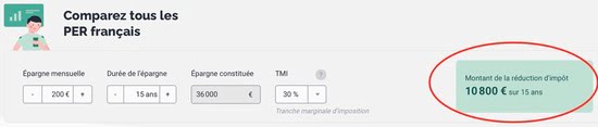 simulateur PER deduction fiscale